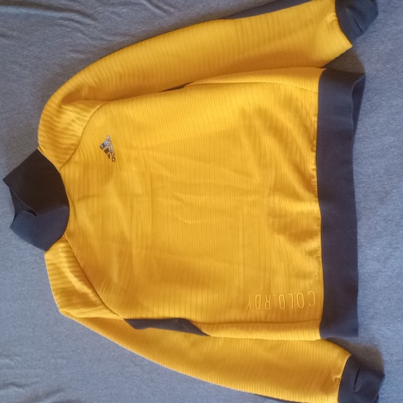 Adidas COLD RDY Pullover Size Medium Yellow Black Training Crewneck - Picture 1 of 8
